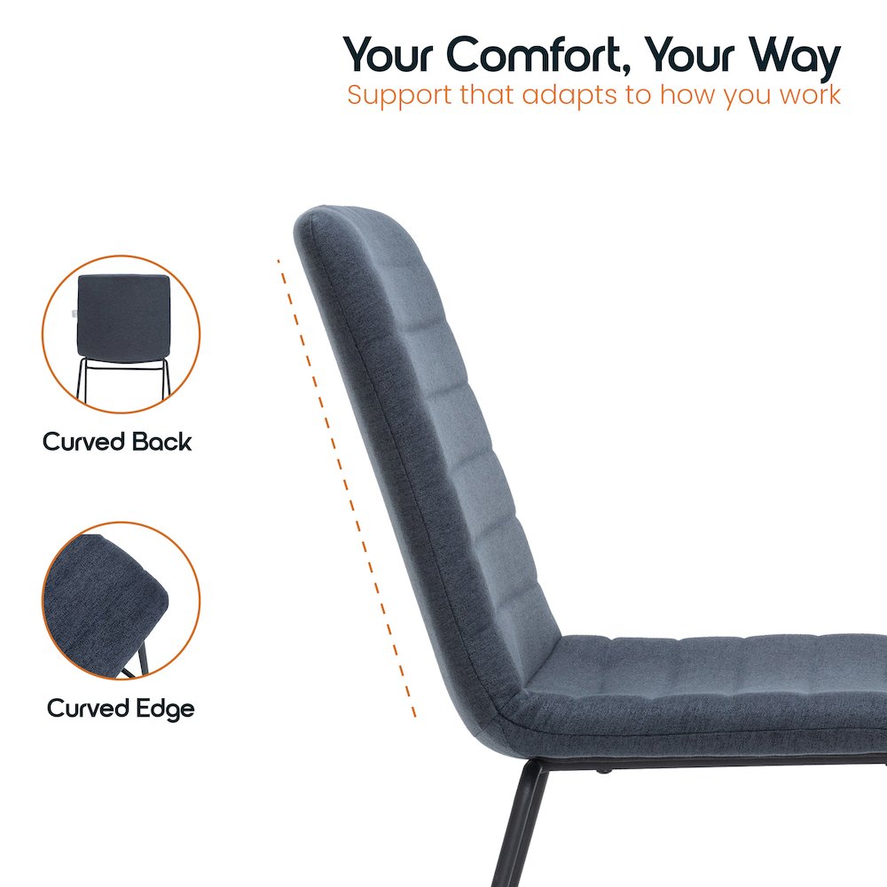 Zylar Series Office Guest Chair in Dark Blue Fabric. Picture 18