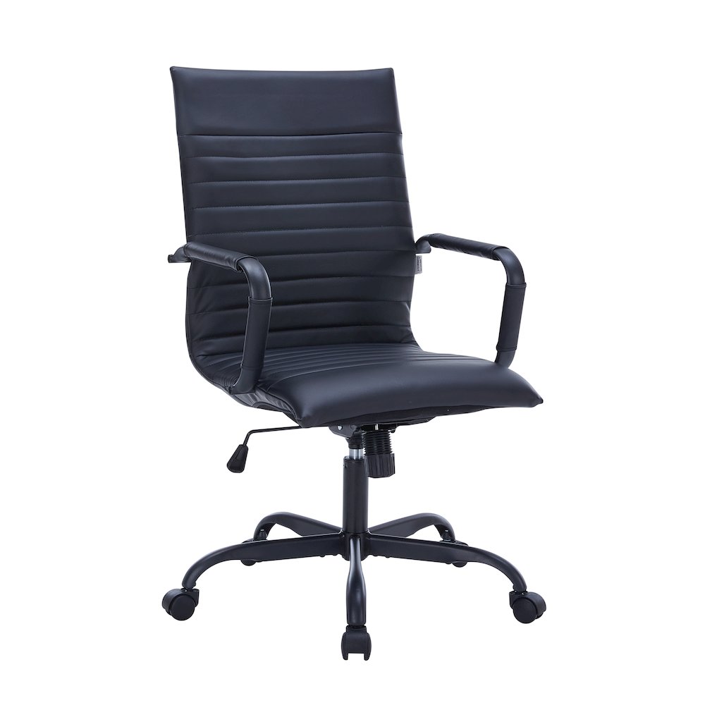 Harris Leather Home High-Back Office Chair in Black. Picture 21