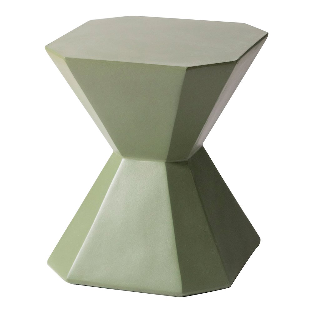 Azure Collection Fiberglass Outdoor Side Table in Olive Green. Picture 18