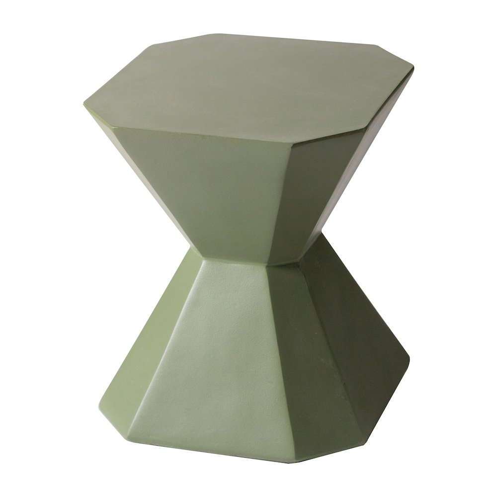 Azure Collection Fiberglass Outdoor Side Table in Olive Green. Picture 16