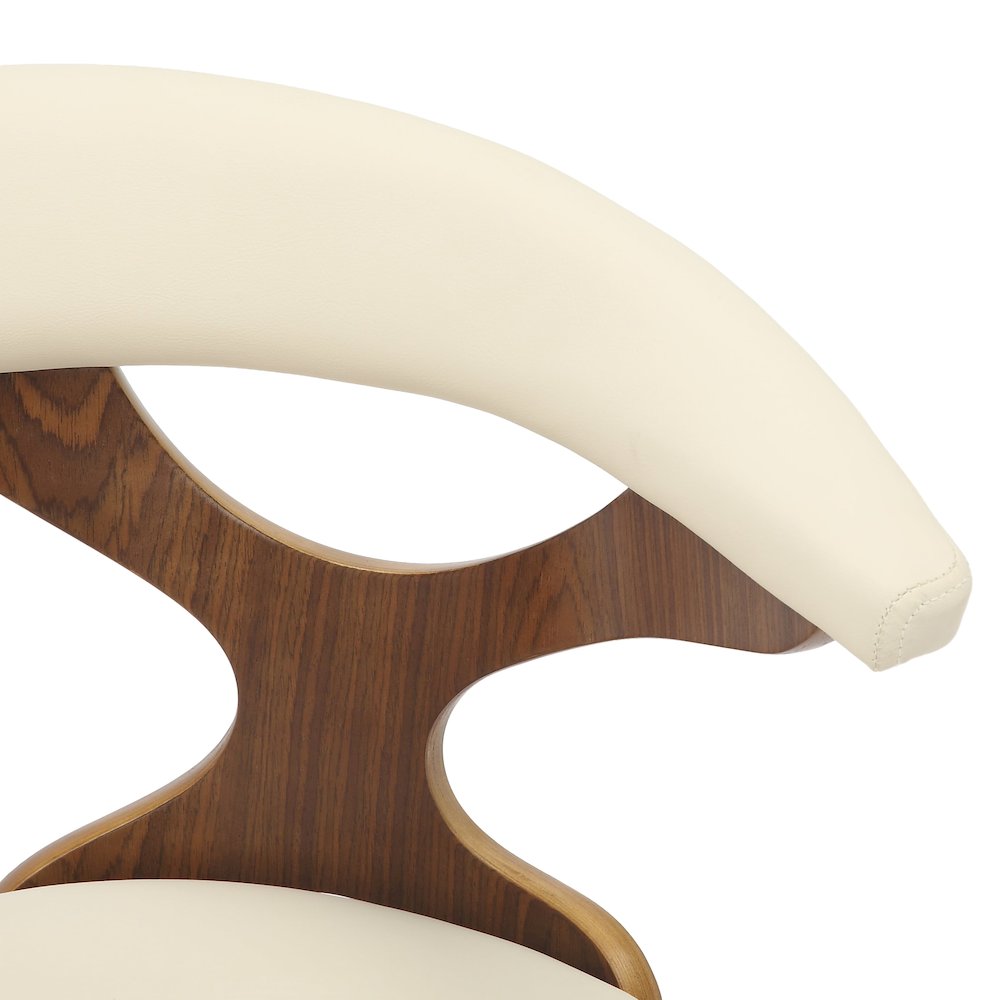 Modern Wooden Dining Chair, Walnut Frame in Taupe Klyne Collection By LeisrueMod. Picture 13