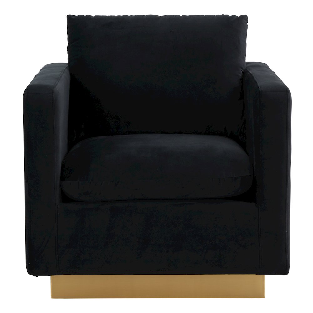Nervo Velvet Accent Armchair With Gold Frame. Picture 4