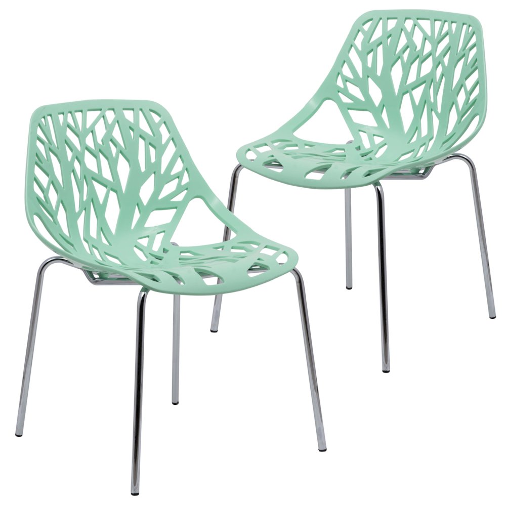 Modern Asbury Dining Chair w/ Chromed Legs, Set of 2. Picture 10