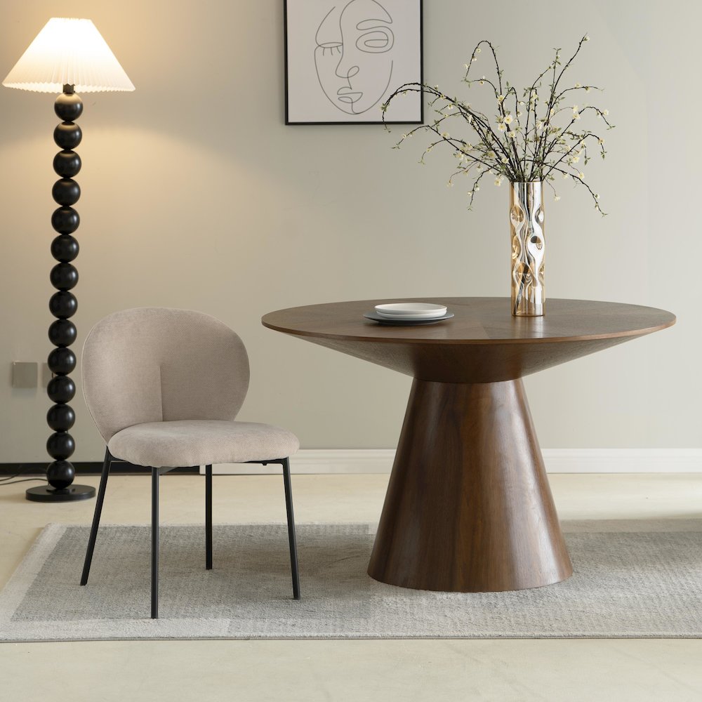 Fynix Collection Modern Dining Table In walnut. Picture 4