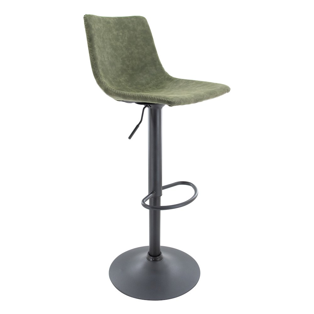 Tilbury Modern Adjustable Bar Stool in Olive Green. Picture 8