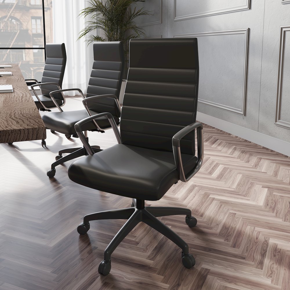 Hilton Modern High-Back Leather Office Chair. Picture 6