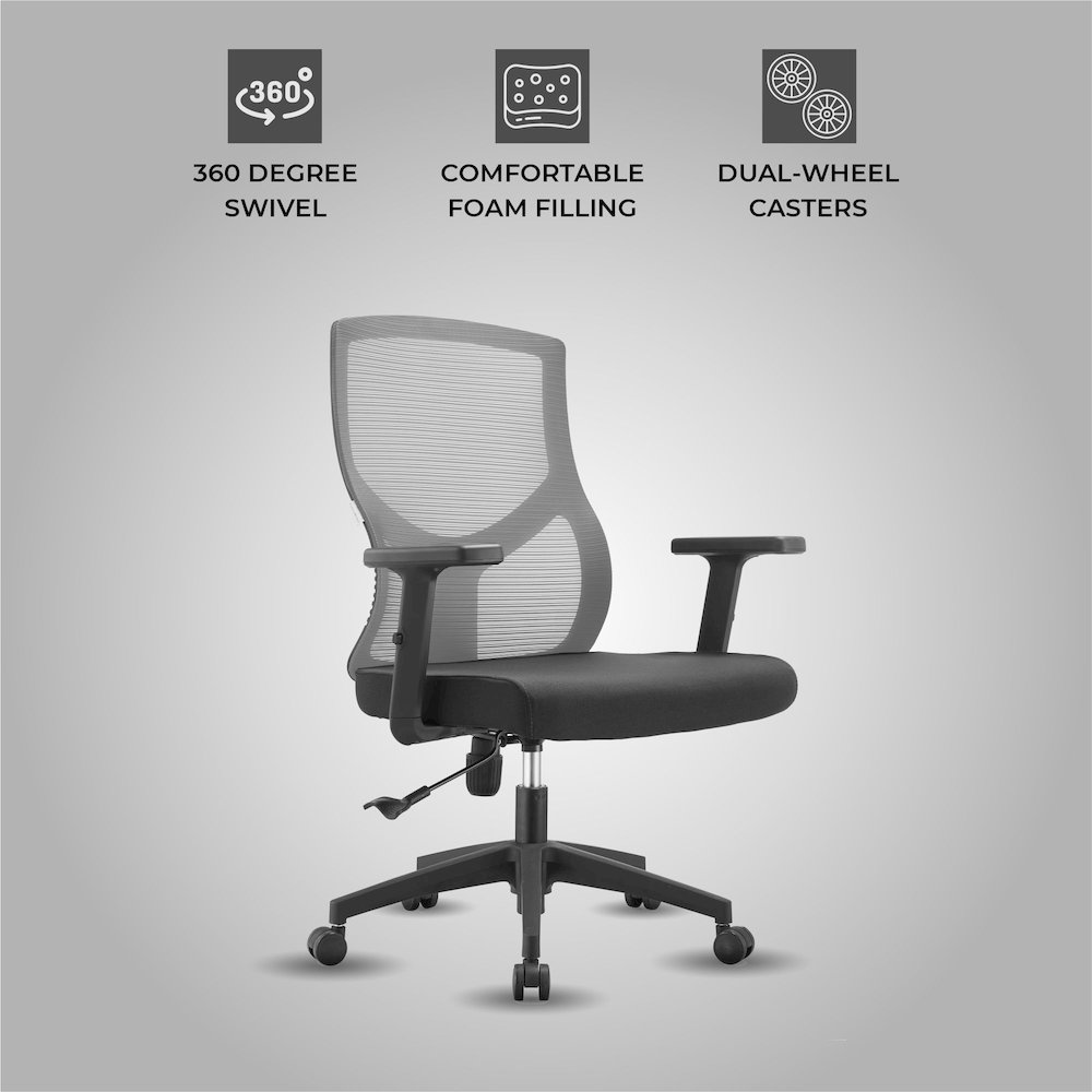 Office Glen Series Office Task Chair In Light Grey. Picture 7