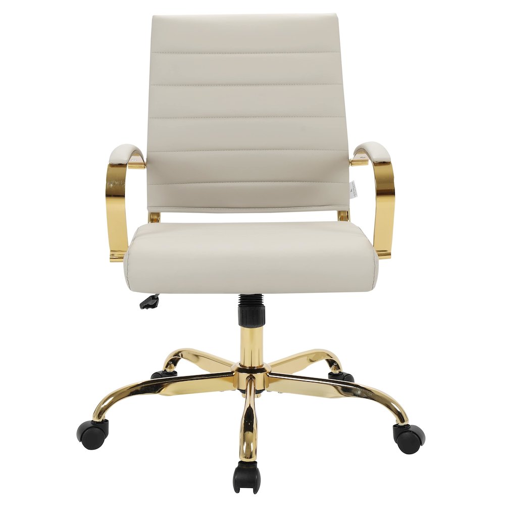 Benmar Home Leather Office Chair With Gold Frame. Picture 14