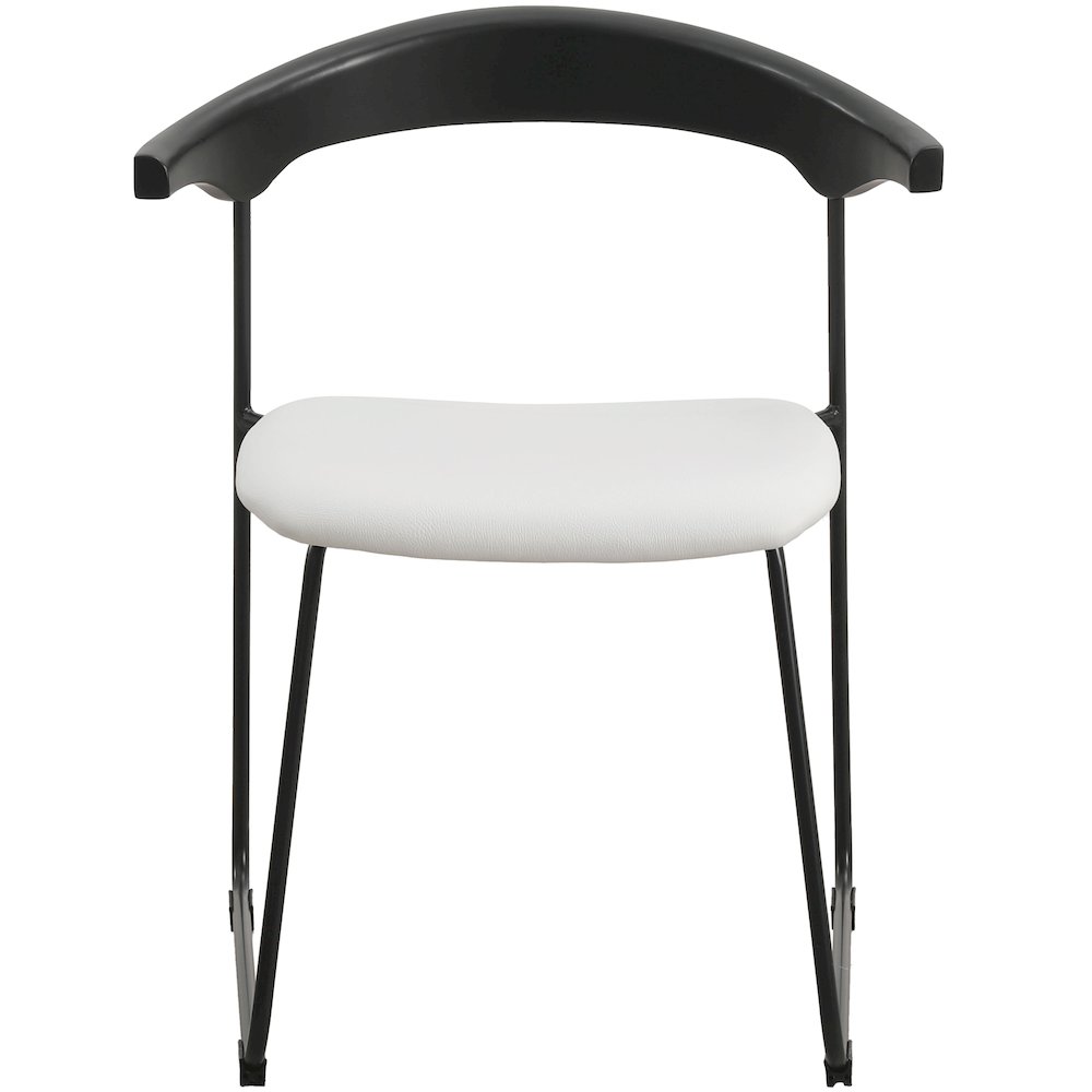 Lyra Collection Modern Chair in Black back and White Seat. Picture 11