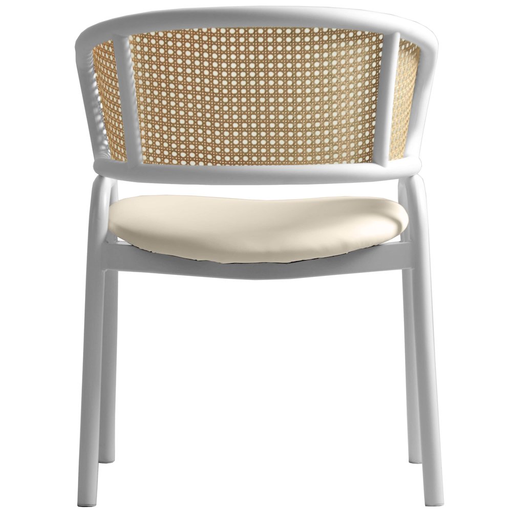 Ervilla - Dining Chair - White frame in White Leather Set of 4. Picture 11