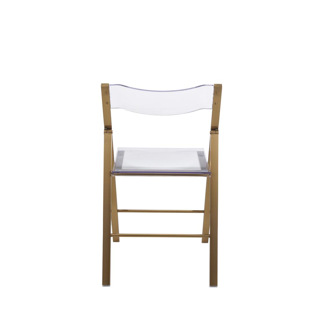 Folding Chair in Brushed Gold Finish with Stainless Steel Frame for Kitchen (set of 2). Picture 5