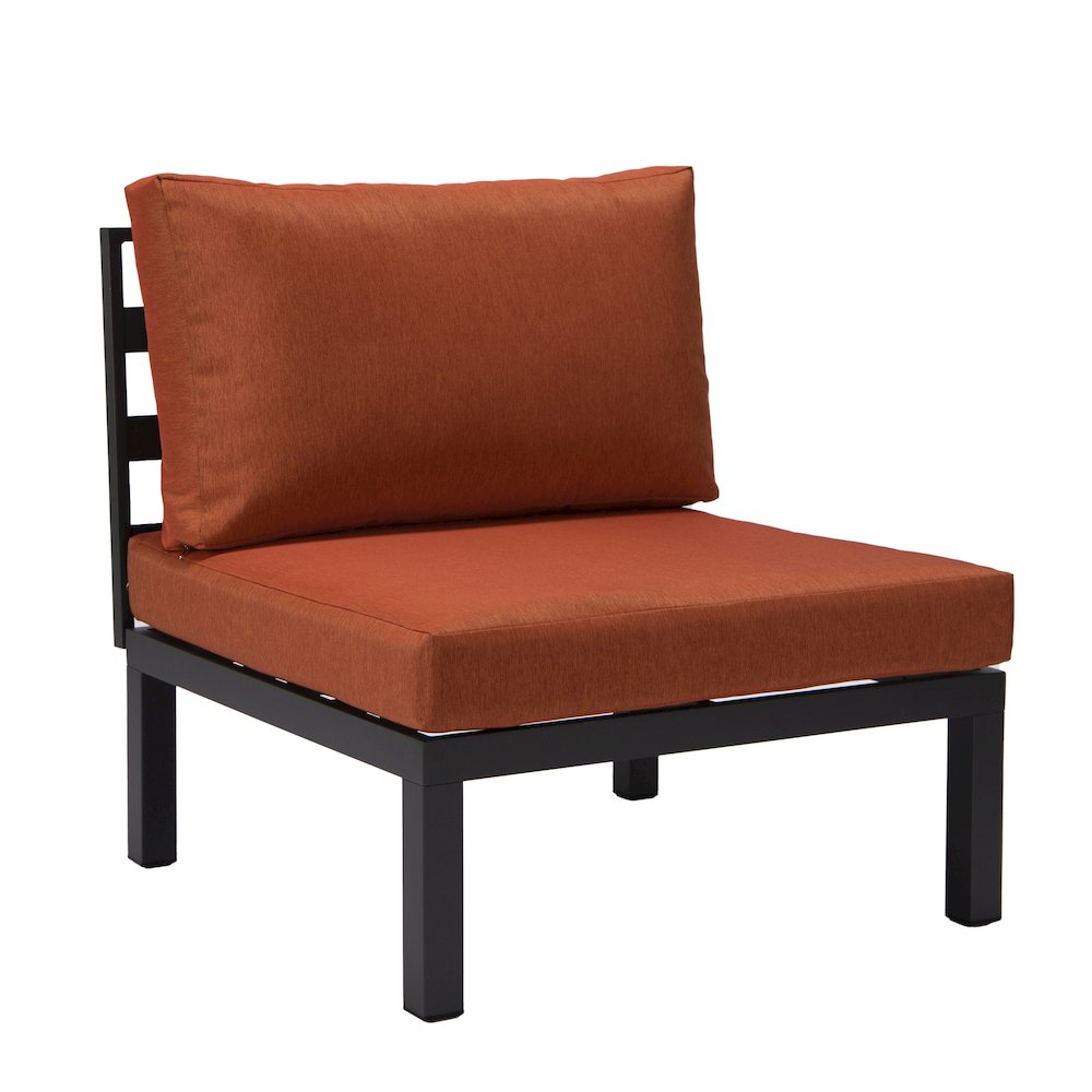 Hamilton Aluminum Patio 4-Seater Sofa With Cushions in Orange. Picture 6