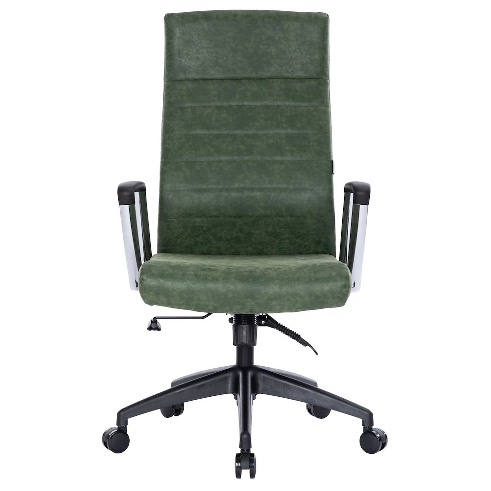 Hilton Leather Office Chair in Green. Picture 4