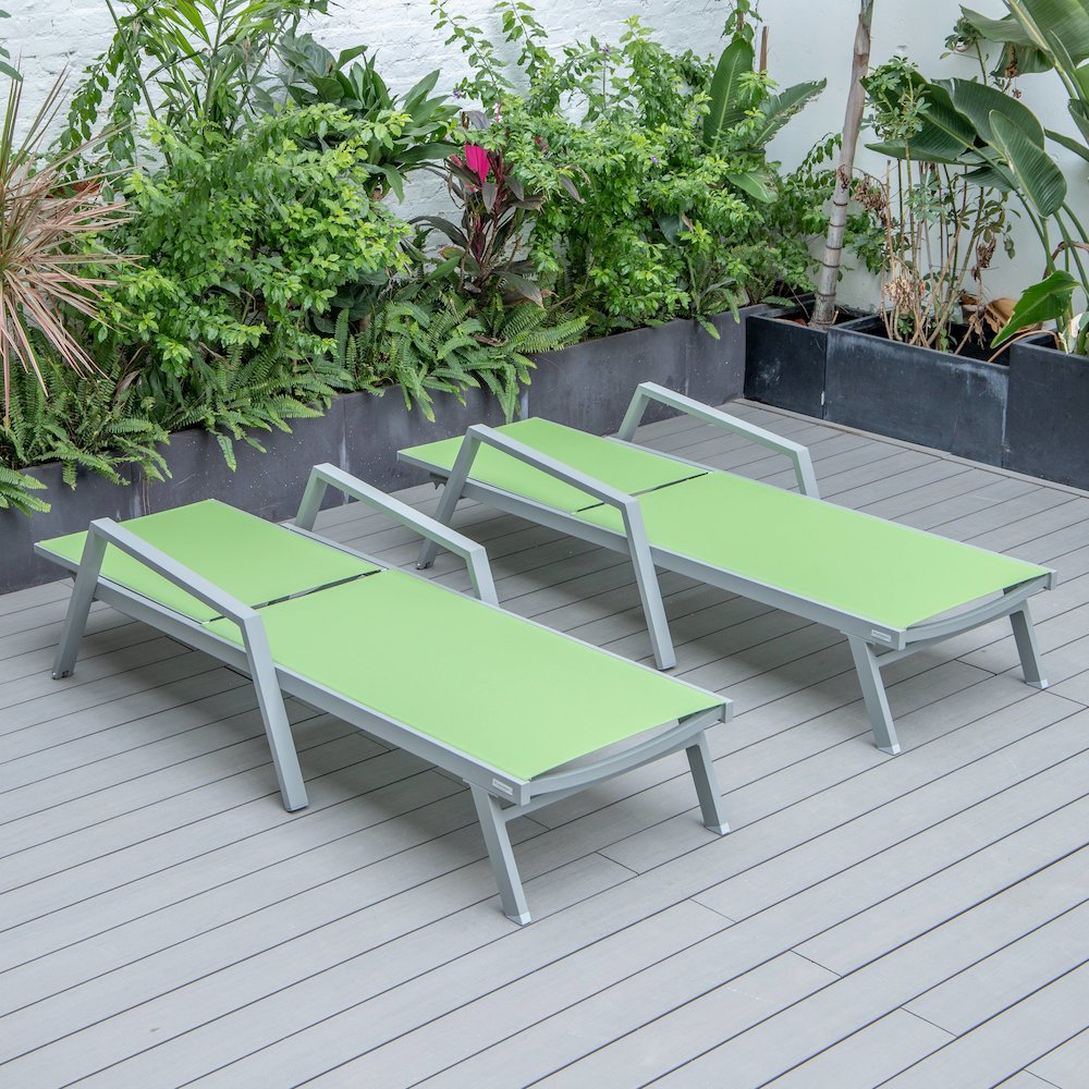 Marlin Patio Chaise Lounge Chair in Green. Picture 2