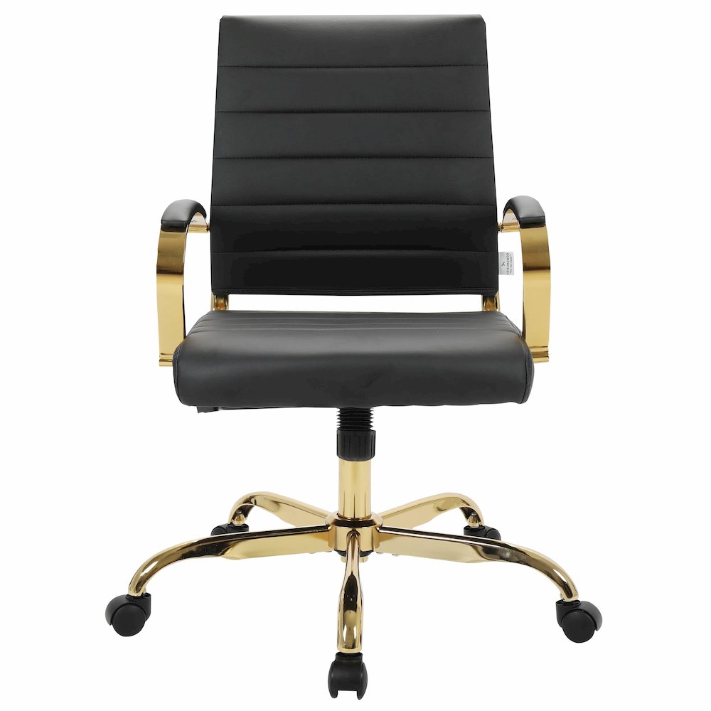 Benmar Home Leather Office Chair With Gold Frame. Picture 9