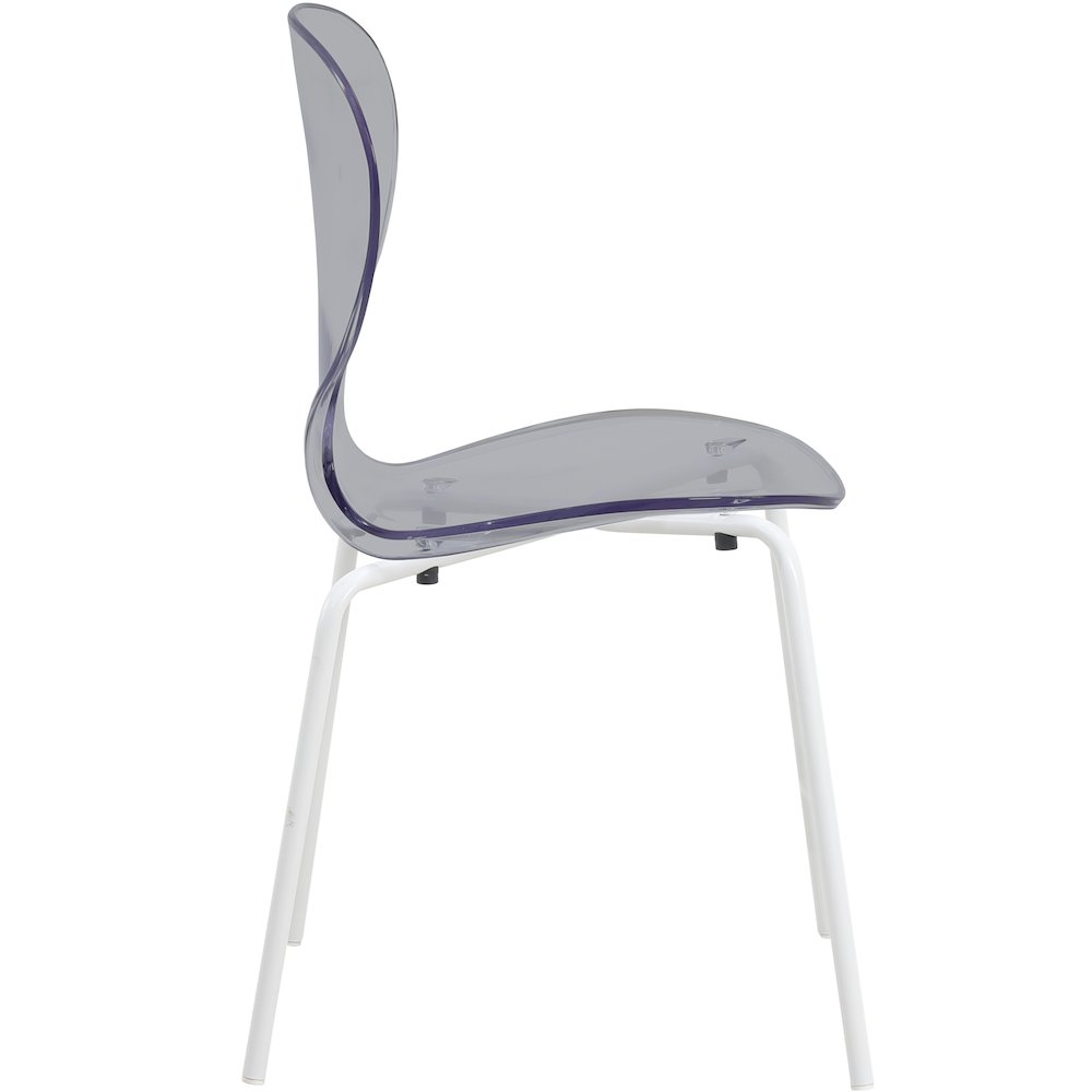 Modern Oyster Transparent Side Chair in White Base. Picture 3