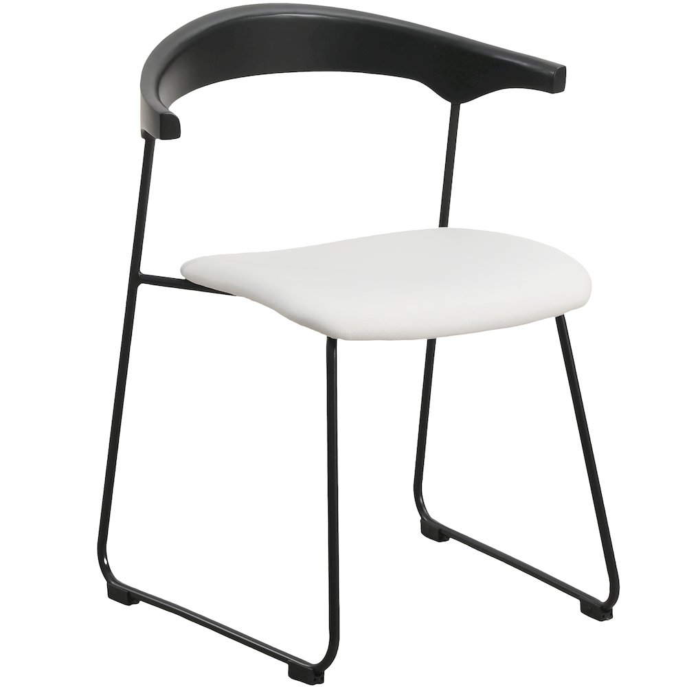 Lyra Collection Modern Chair in Black back and White Seat. Picture 8
