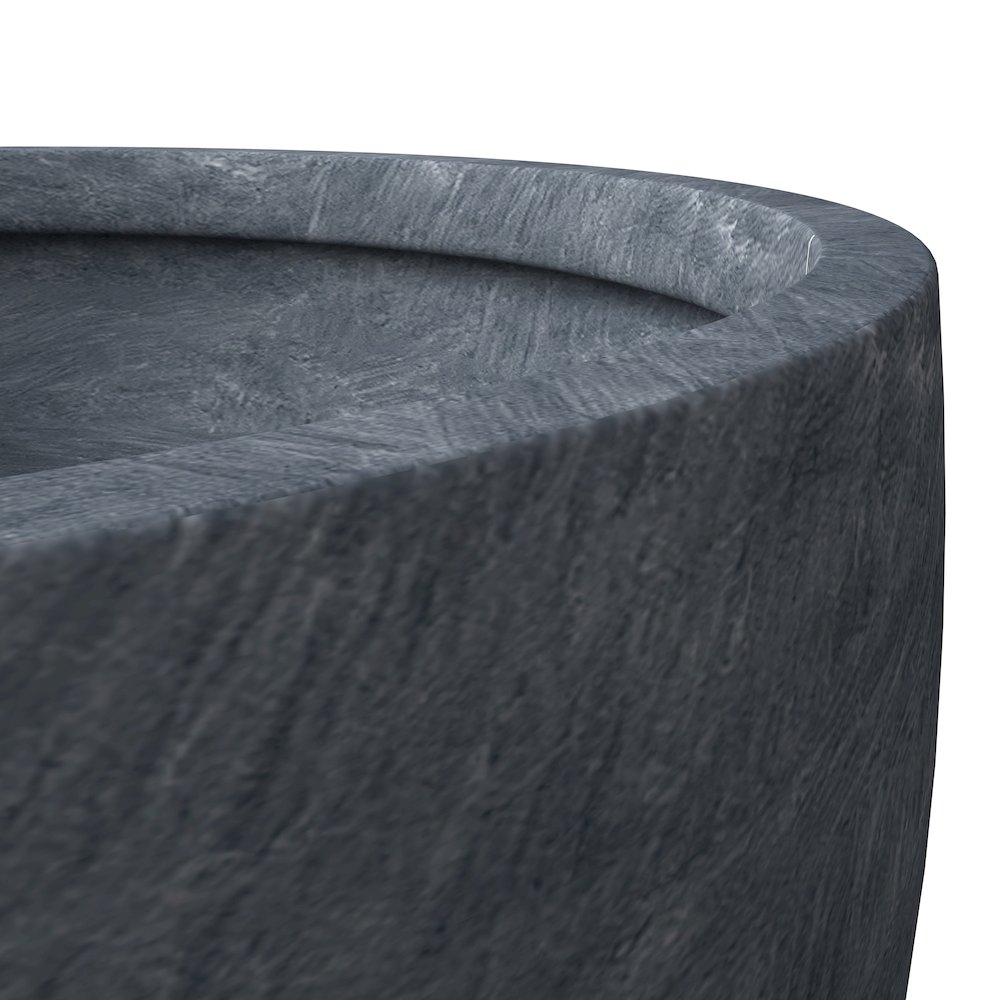 Grove Series Hemisphere Poly Clay Planter in Aged Concrete 14.9 Dia, 7.8 High. Picture 5