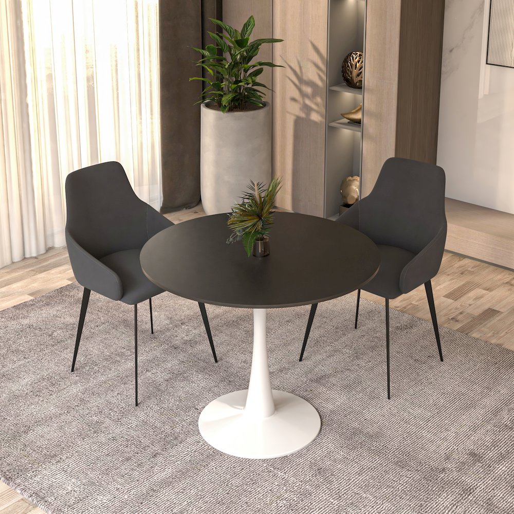 Bristol Mid-Century Modern Round Dining Table. Picture 28