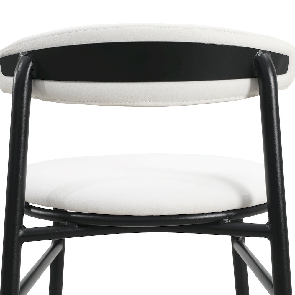 Lume Collection Modern Bar Stool in White. Picture 7