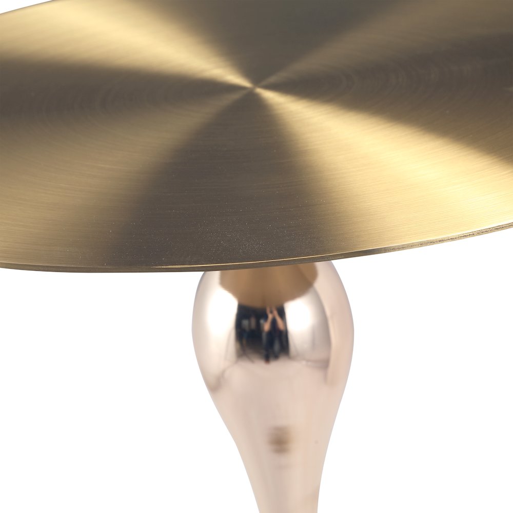 Savoy Collection Modern End Table In Gold With Gold Top. Picture 15