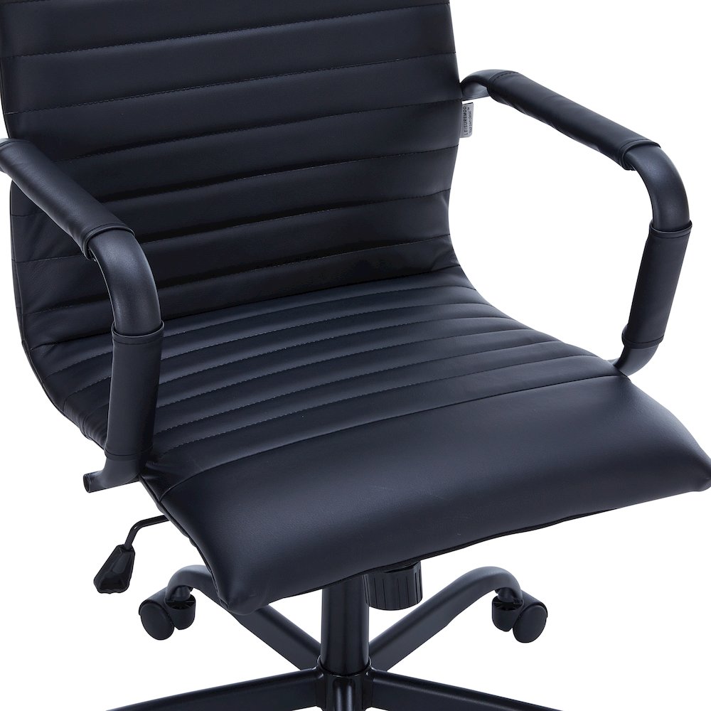 Harris Leather Home Office Chair With Black Frame in Black. Picture 5