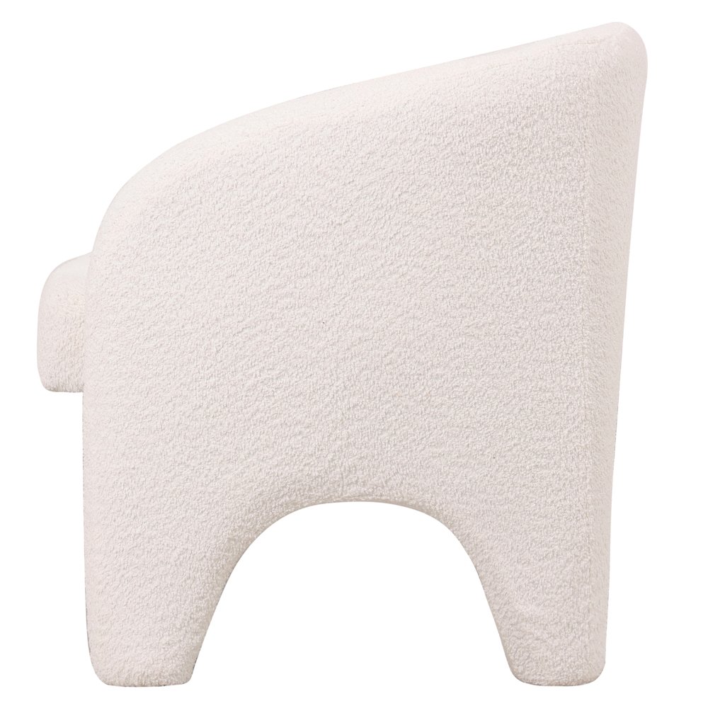 Lylo Collection Modern Accent Chair In Boucle White. Picture 4