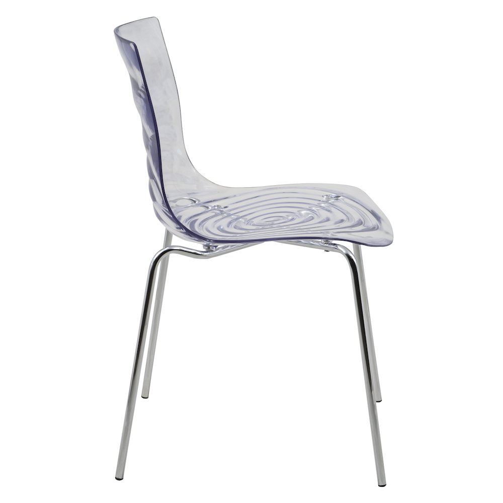 Astor Modern Dinin Chair, Single Chair, Black Base with Clear Seat. Picture 5