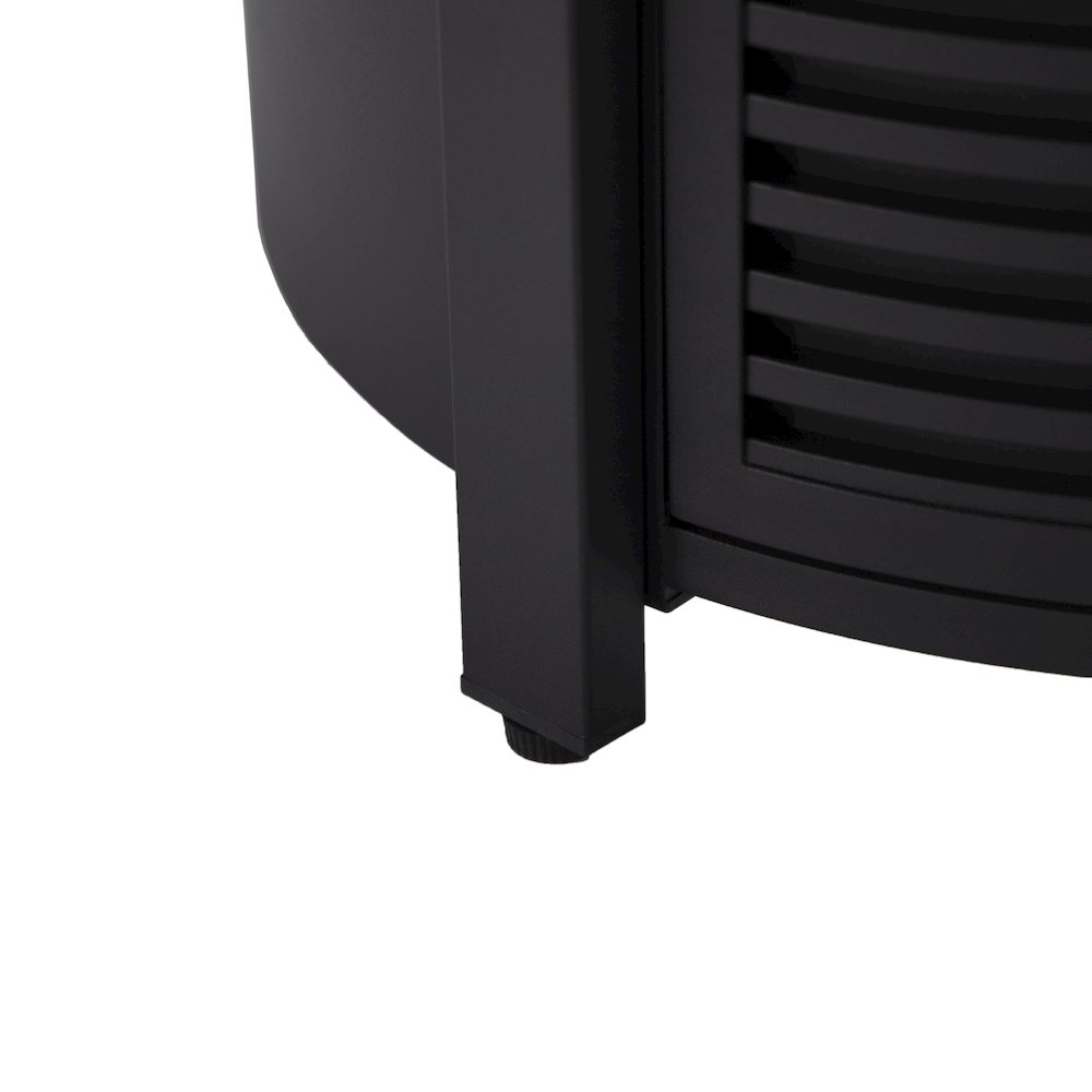 Walbrooke Black Patio Round Tank Holder with Slats Design in Black. Picture 6