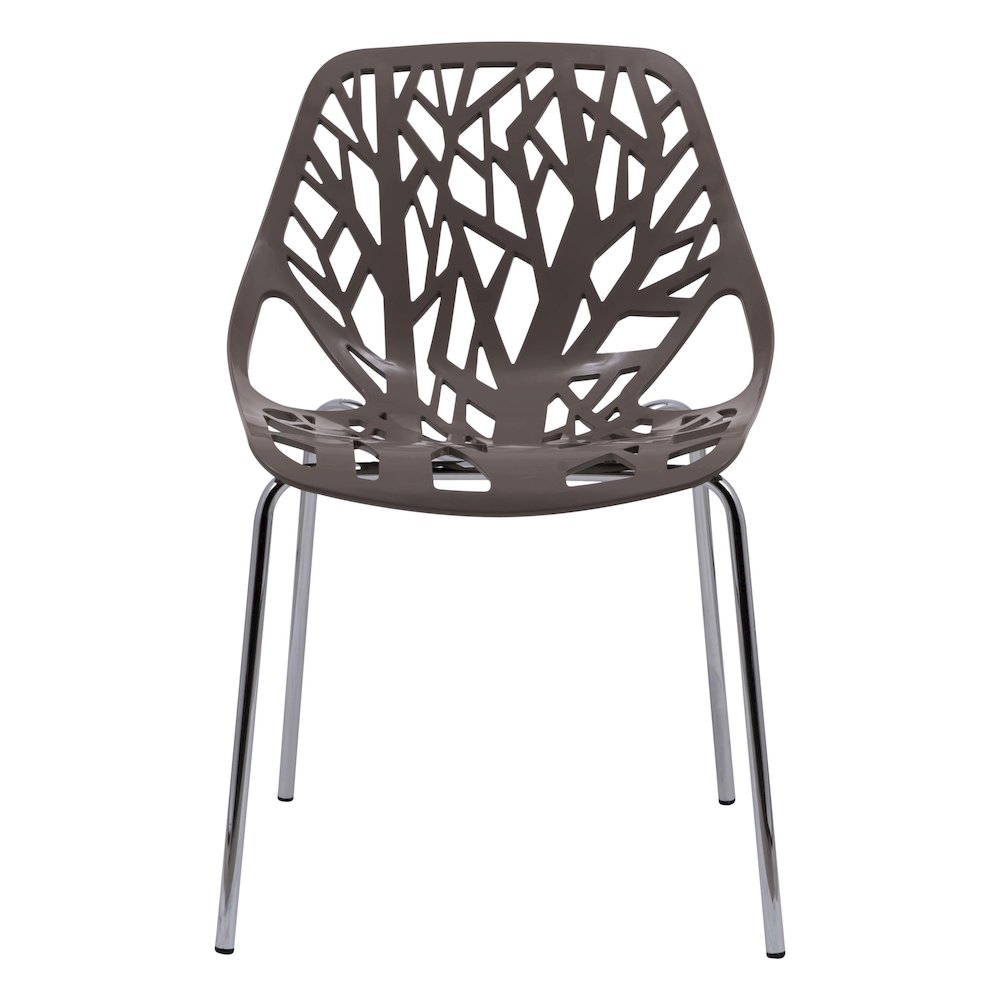 Modern Asbury Dining Chair w/ Chromed Legs, Set of 2. Picture 3