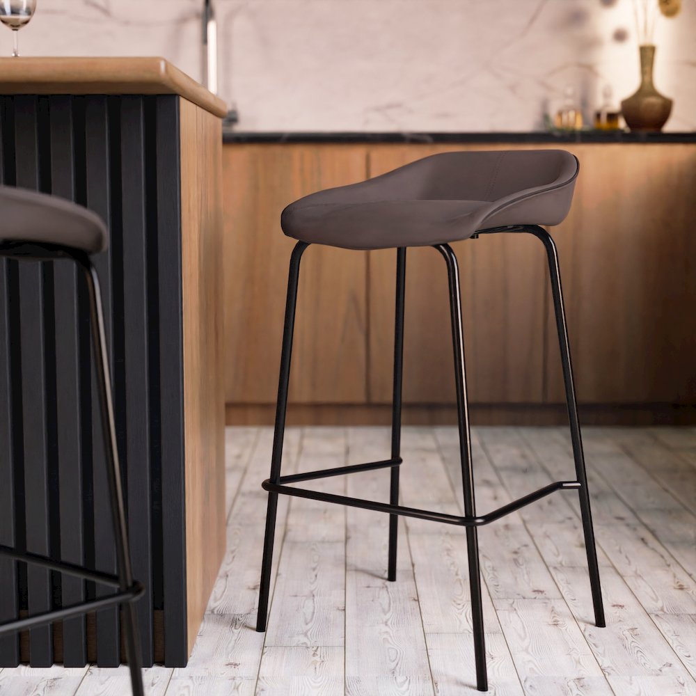Servos Modern Barstool in Elephant Grey. Picture 11