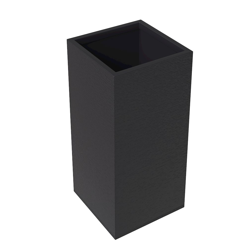 Basalt Series Poly Stone Planter 11" Square 23.6" High in Black. Picture 7