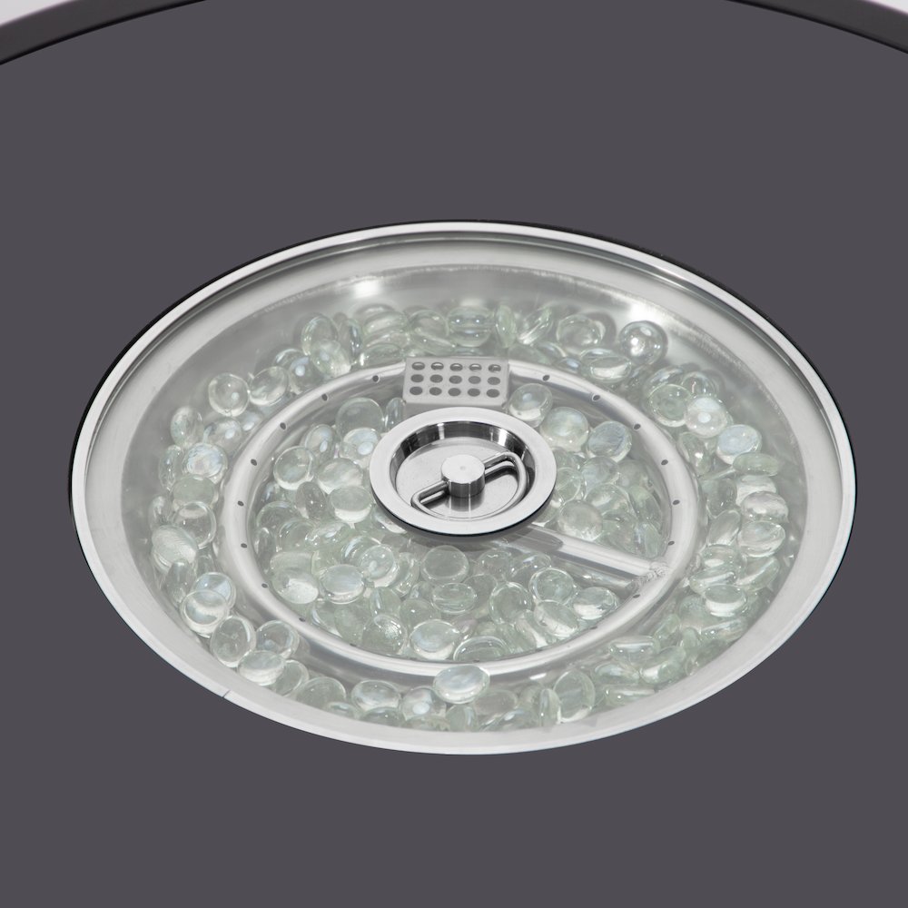 Walbrooke Patio Round Fire Pit and Tank Holder in Black. Picture 10