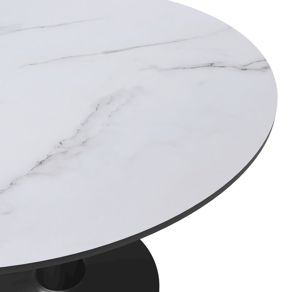 Bristol 40" round dining table Black base with marbled MDF top. Picture 19