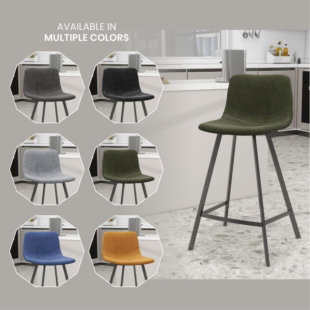 Elland - Counter stool - Olive Green. Picture 7
