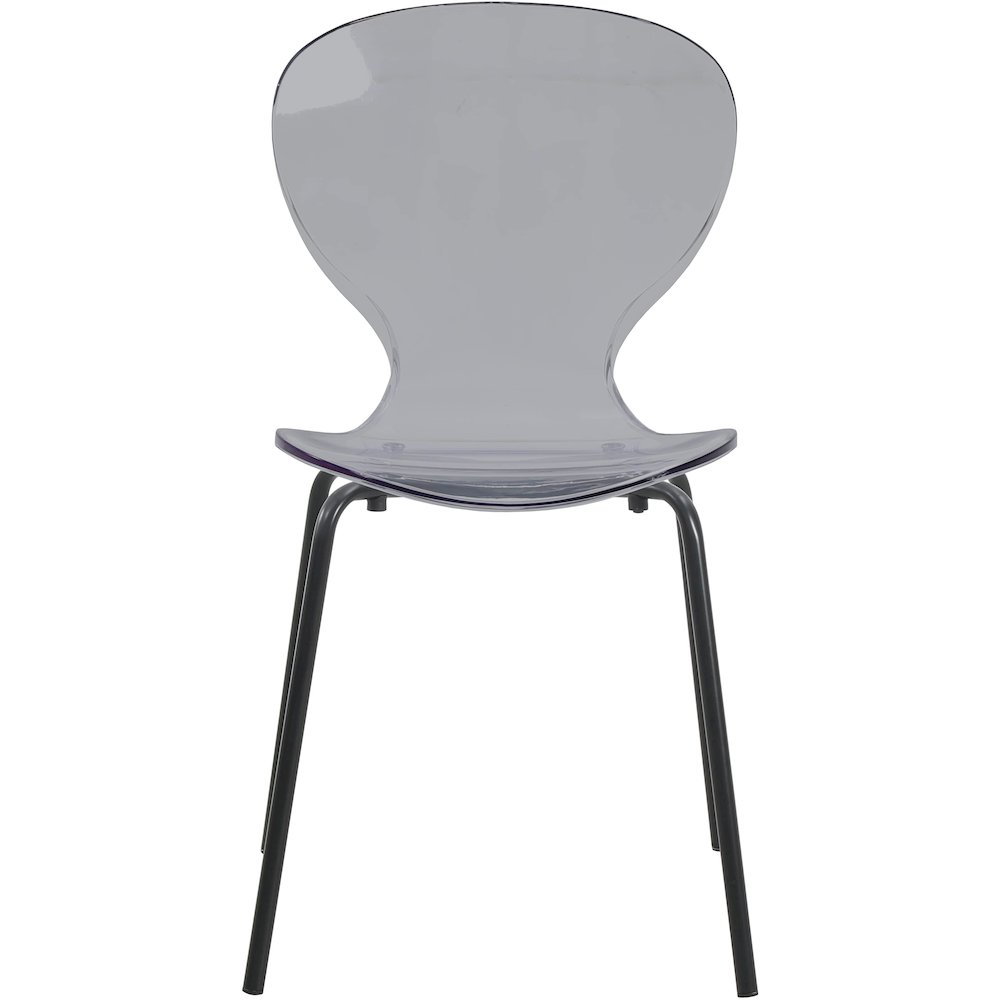Modern Oyster Transparent Side Chair in Black Base set of 4. Picture 7