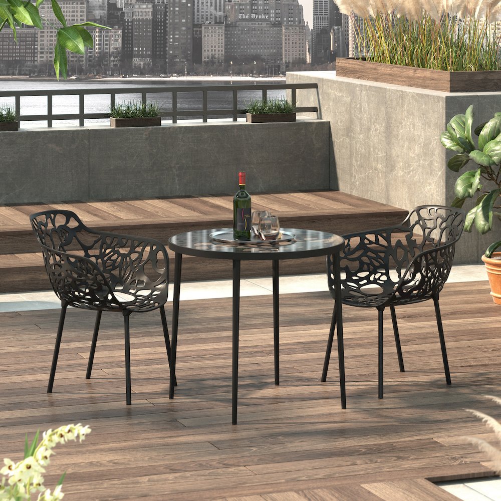 Modern Devon Aluminum Armchair, Set of 2. Picture 1