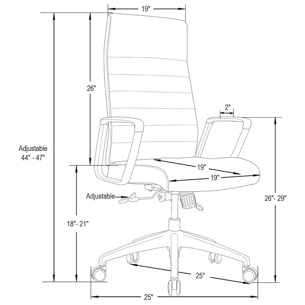 Hilton Modern High-Back Leather Office Chair. Picture 20