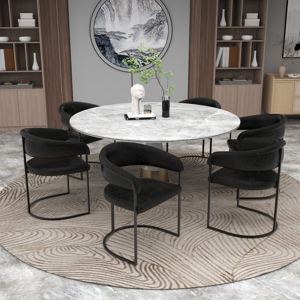Aero Collection Modern Dining Chair in Charcoal Set of 2. Picture 15