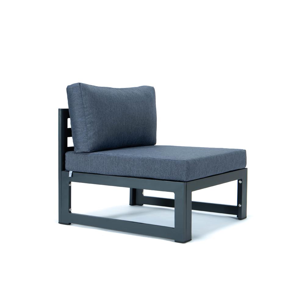 Chelsea 4-Piece Middle Patio Chairs Black Aluminum With Cushions. Picture 5