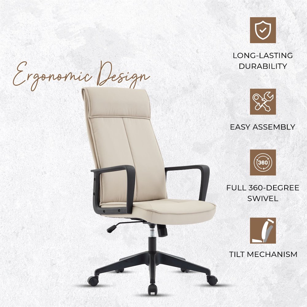 Aiaria Collection Modern Office Chair In Tan. Picture 4