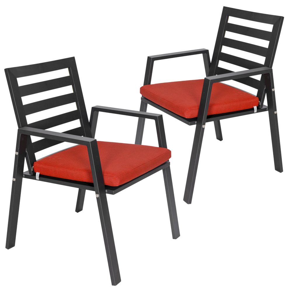 Chelsea Modern Patio Dining Armchair Set of 2. Picture 1
