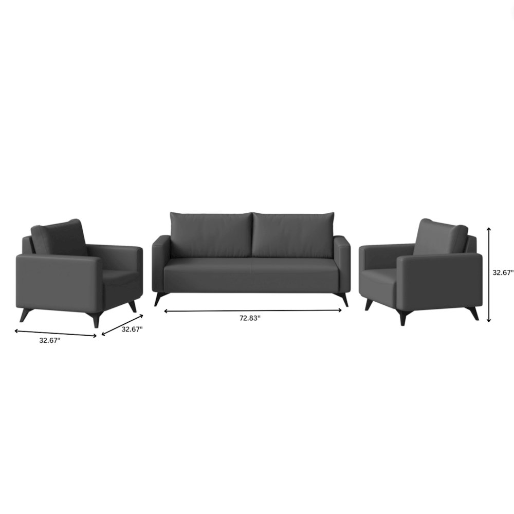Inno Collection Sofa Set, 2 Single Seaters, and 3 seater In Grey. Picture 10
