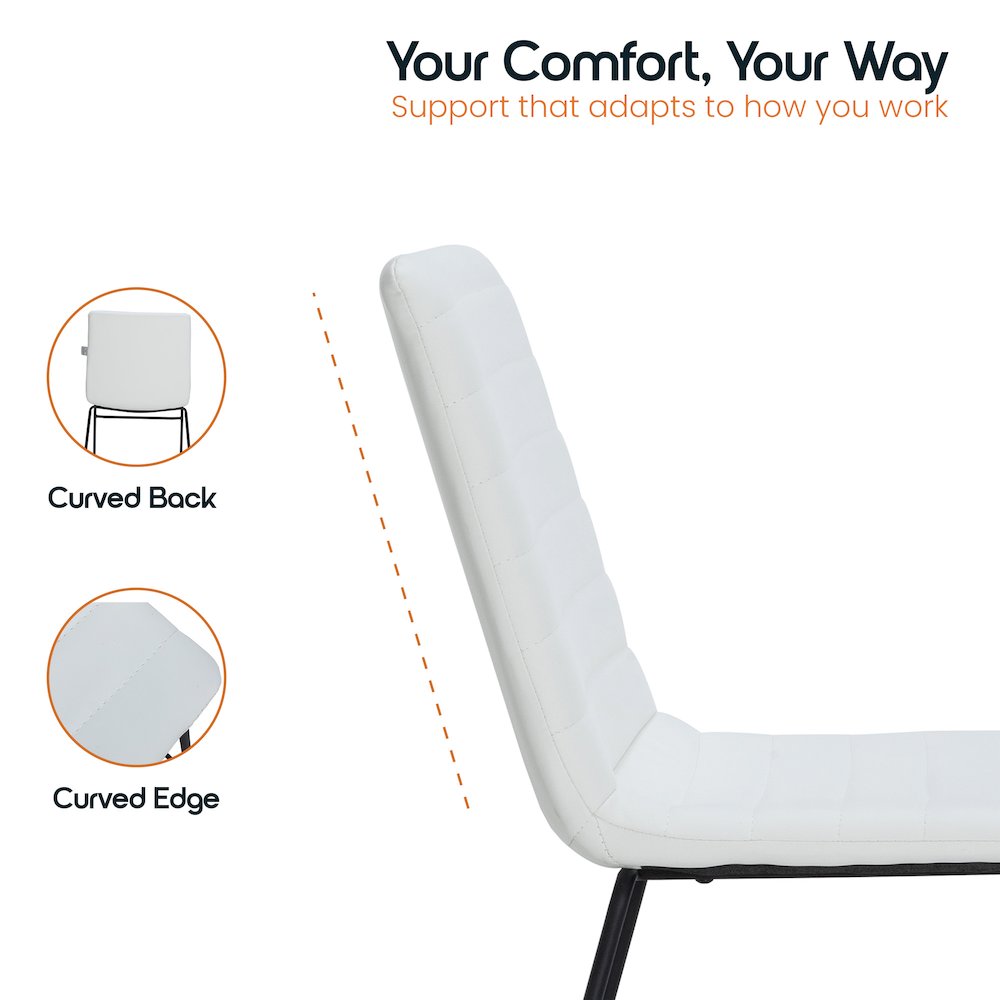 Zylar Series Office Guest Chair in White Leather. Picture 16