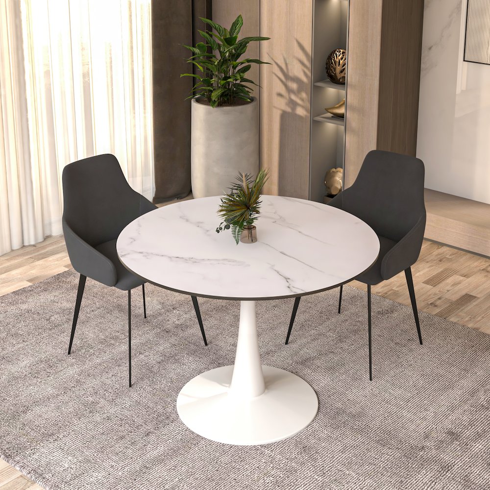 Bristol, 40" Round dining table in White. Picture 6