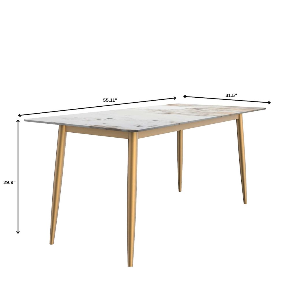 Zayle 7-Piece Dining Set with 55" Rectangular Dining Table in Black/White. Picture 21