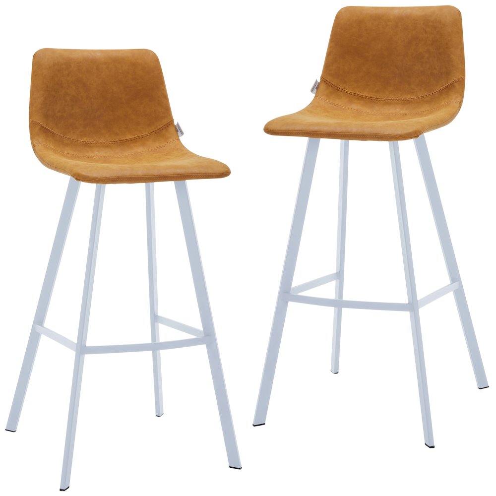 Elland - Bar stool - Light Brown - White Base Set of 2. Picture 9