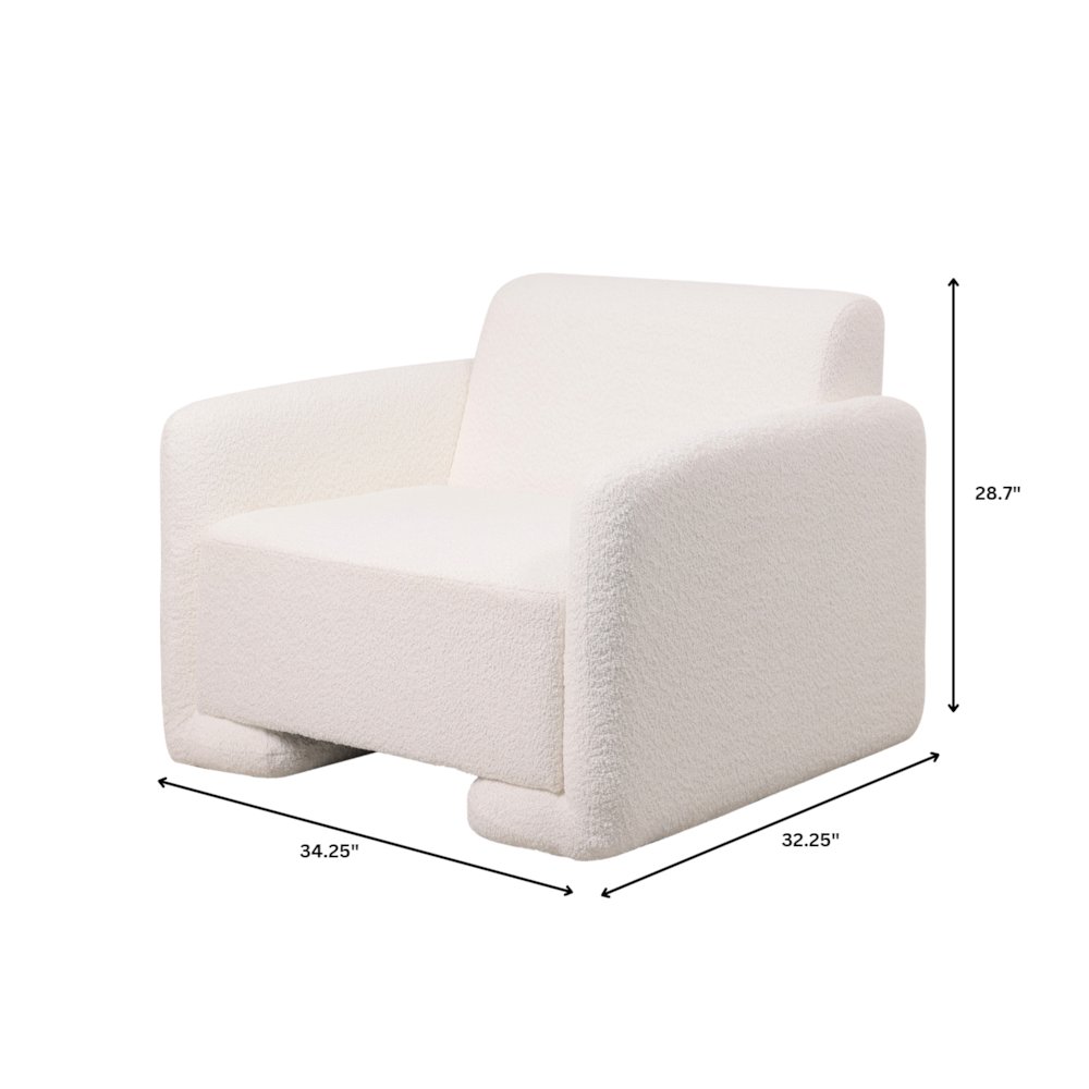 Nyta Collection Modern Accent Chair in White Boucle. Picture 8