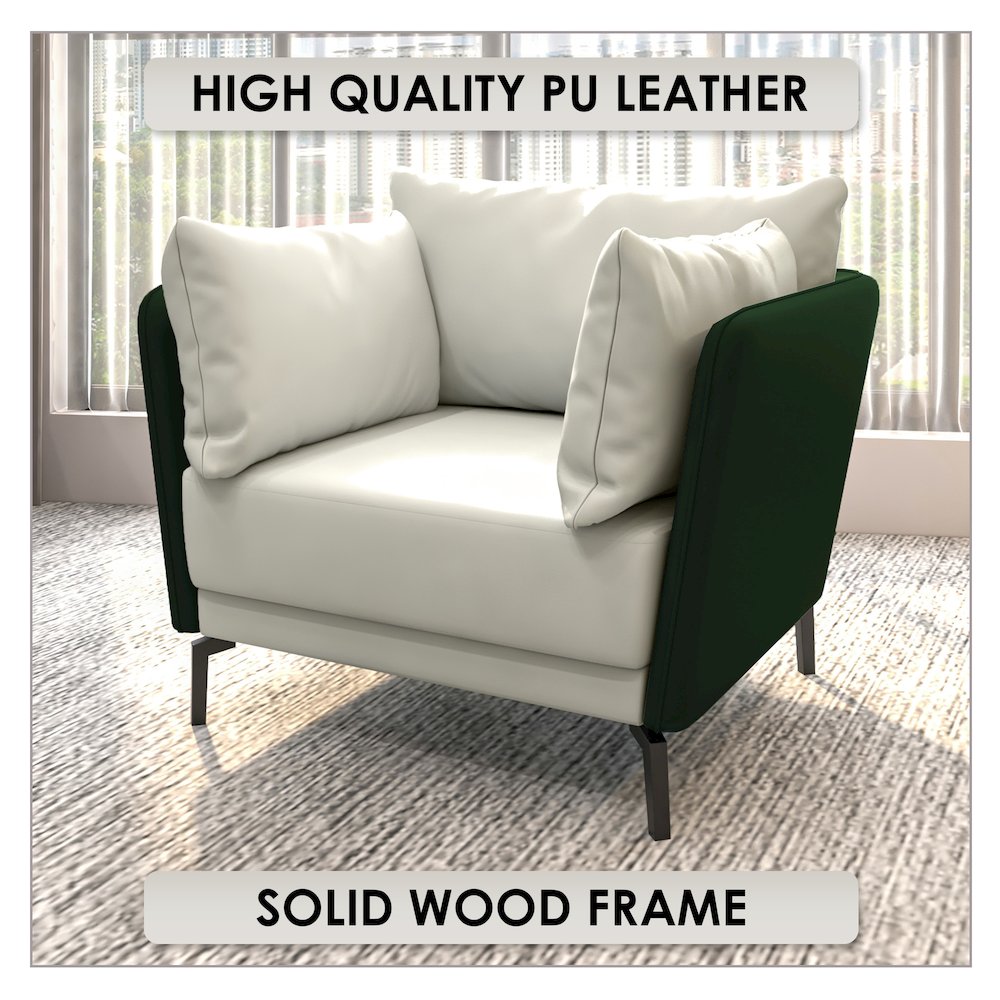 Luxify Collection Single Seater Sofa in Green. Picture 3