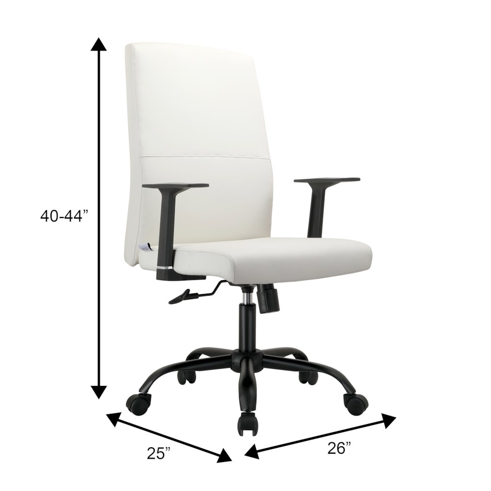 Evander Series Office Guest Chair in White Leather. Picture 5